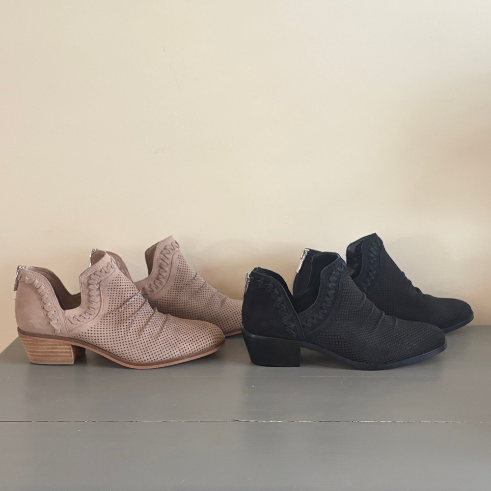 Vince Camuto Palmina Ankle Booties - Set of 2 Black and Tan